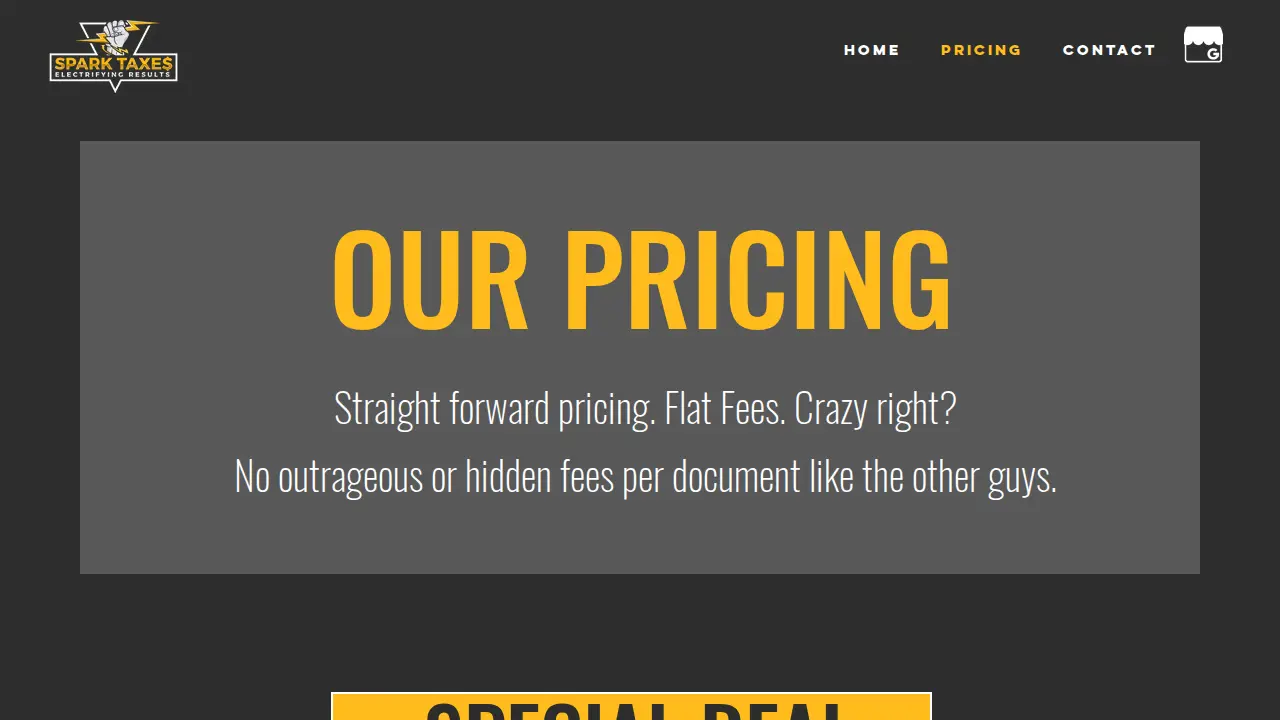Spark Taxes page