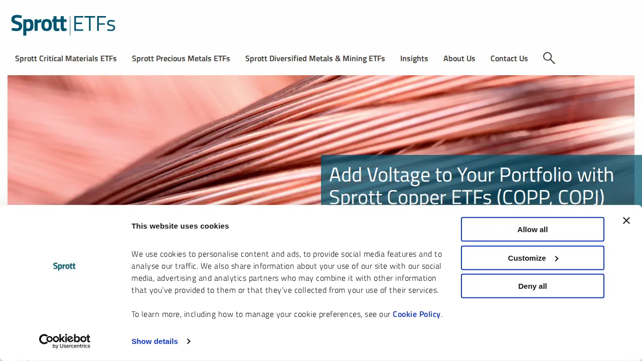 Sprott ETFs website