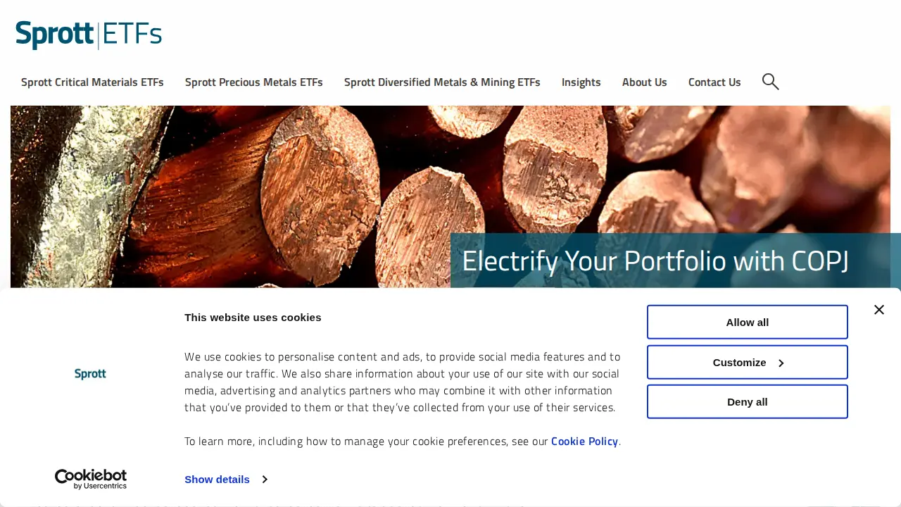 Sprott ETFs page