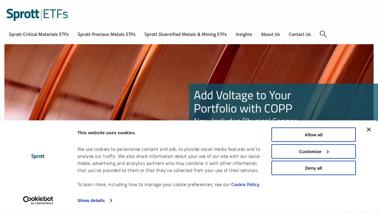 Sprott ETFs page