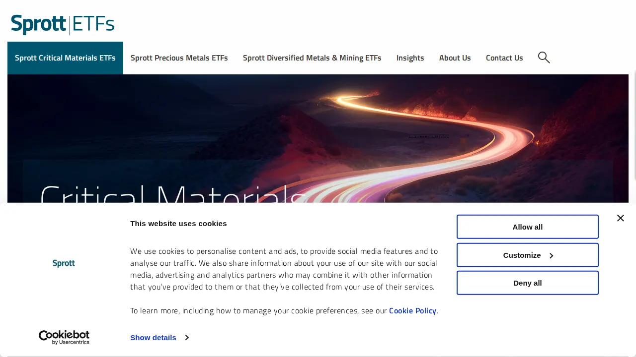 Sprott ETFs page
