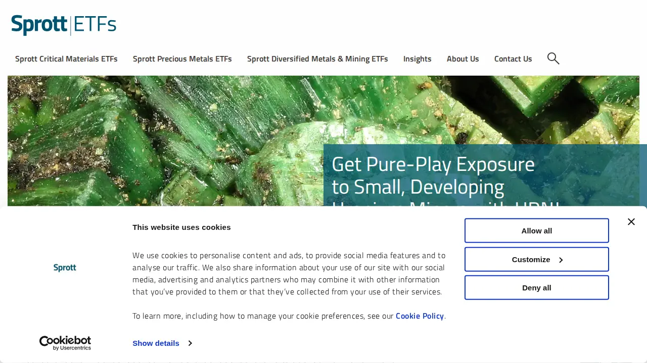 Sprott ETFs page