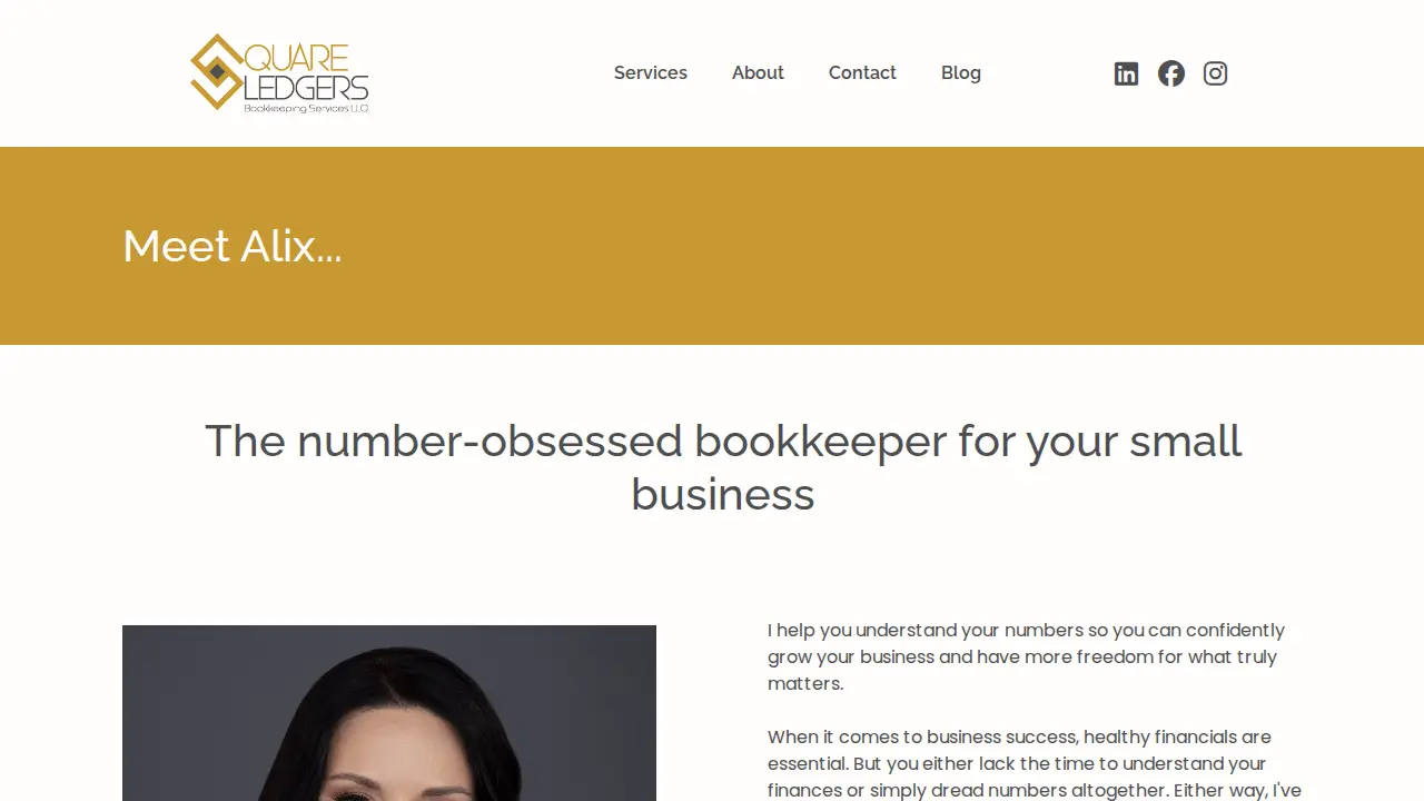 Square Ledgers Bookkeeping Services page
