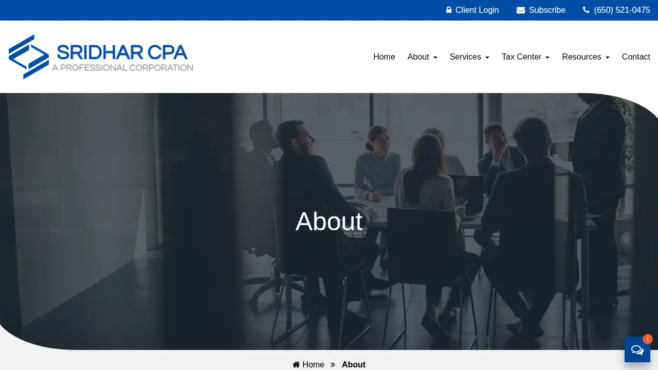 Sridhar CPA, A Professional Corporation page