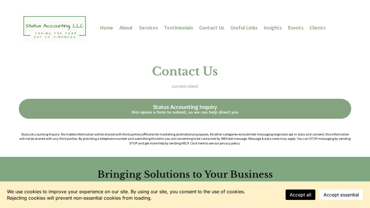 Status Accounting page
