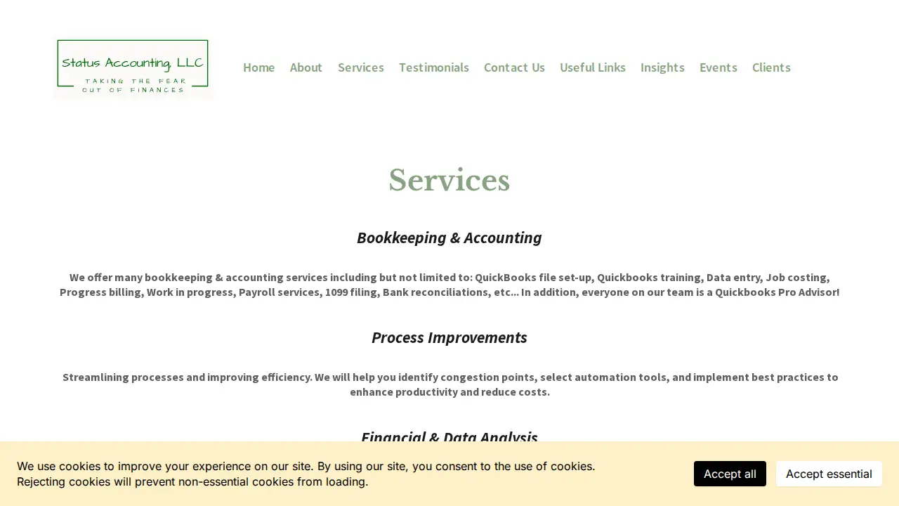 Status Accounting page