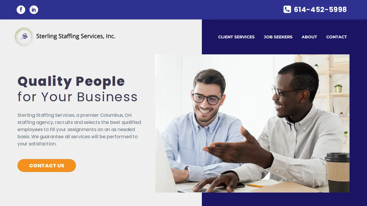 Sterling Staffing Services Inc. website