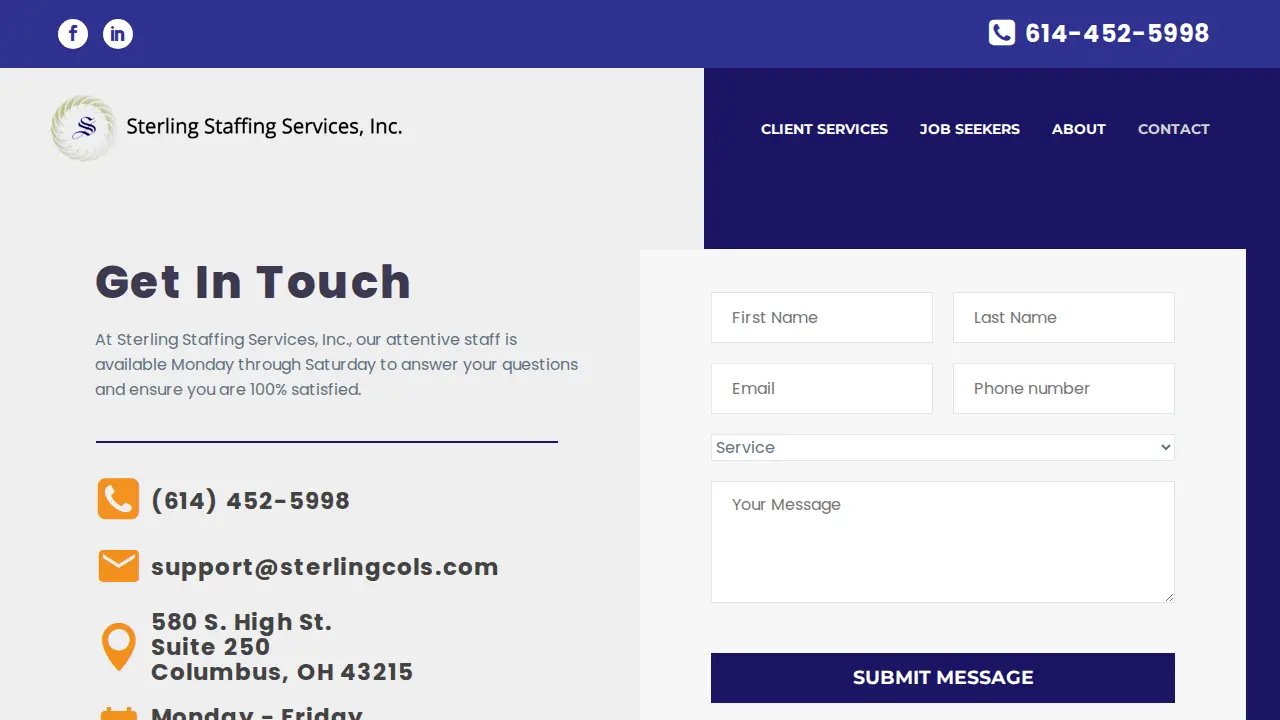 Sterling Staffing Services Inc. page