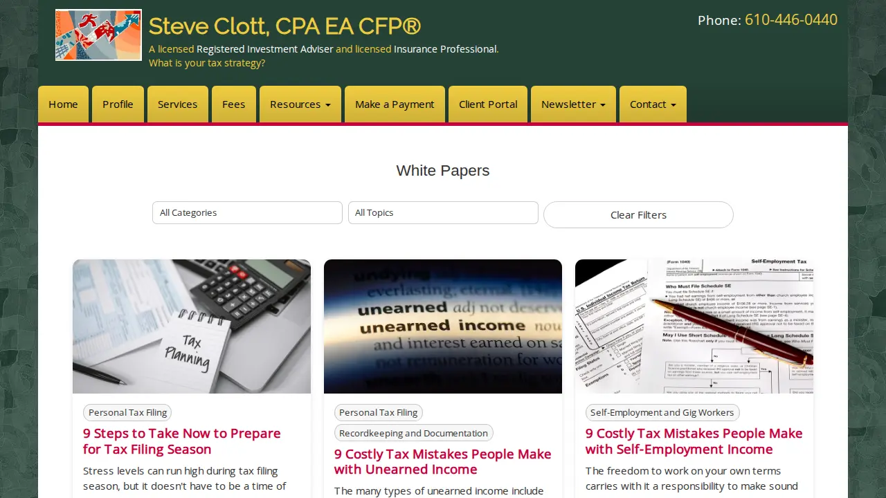 Steve Clott, CPA EA CFP(r) page