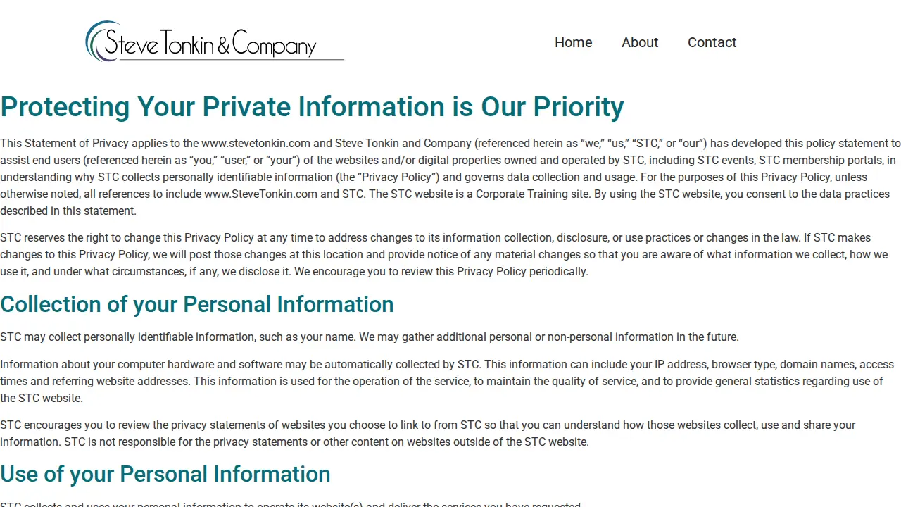 Steve Tonkin And Company page
