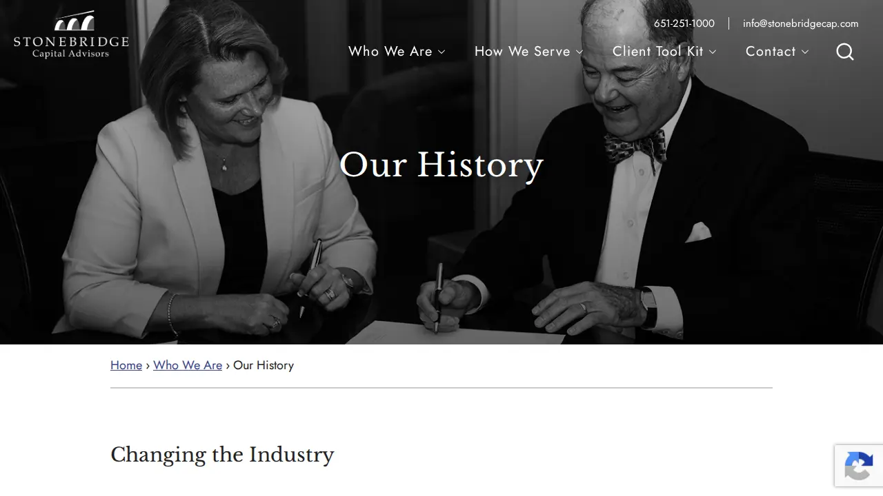 Stonebridge Capital Advisors page