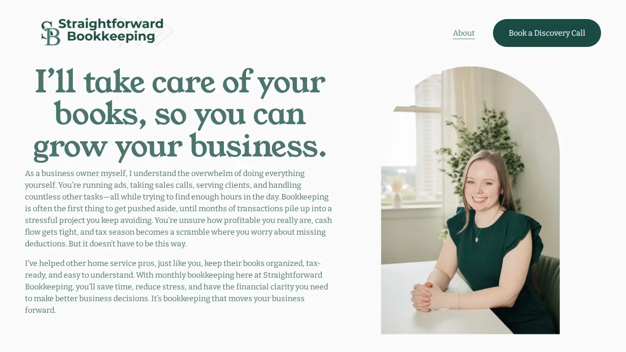 Straightforward Bookkeeping page