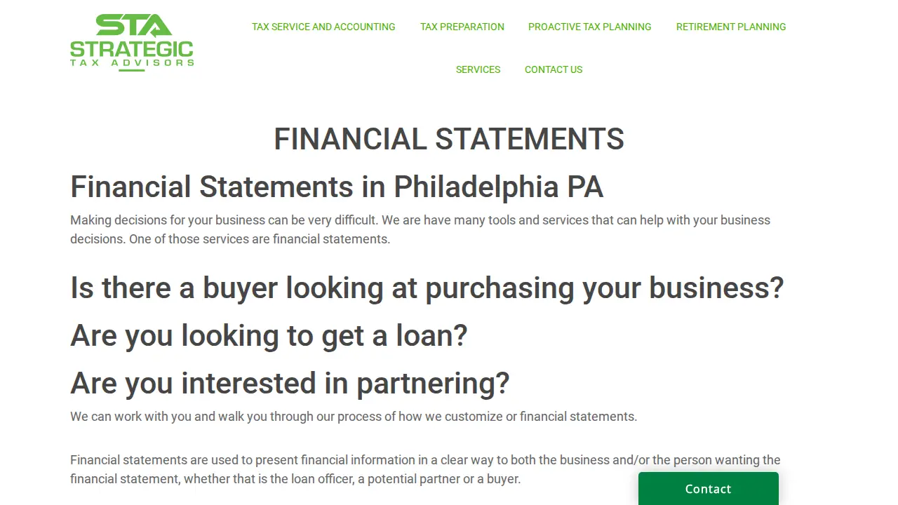 Strategic Tax & Advisory Services page