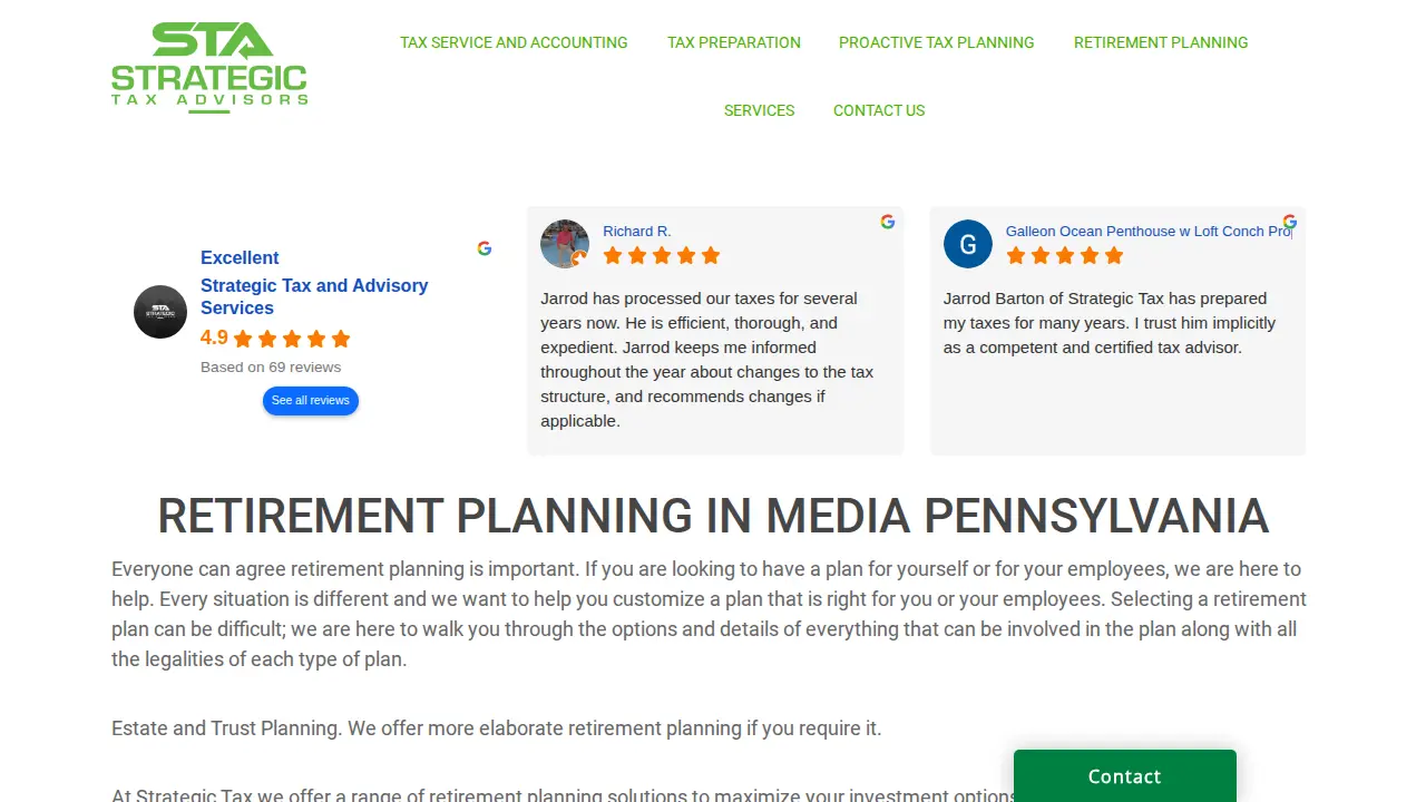 Strategic Tax & Advisory Services page