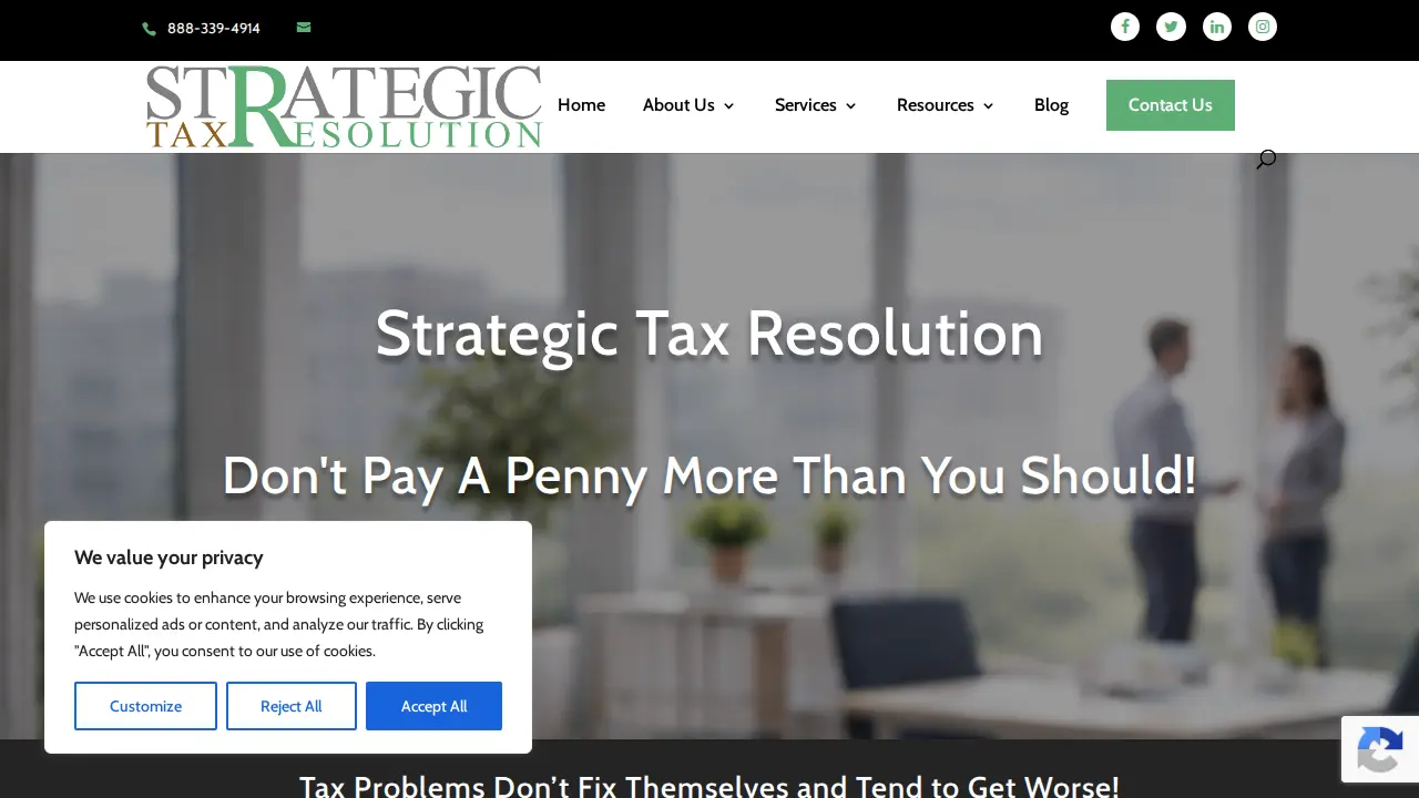 Strategic Tax Resolution website