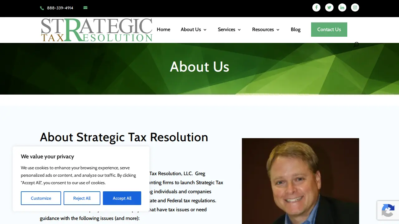 Strategic Tax Resolution page