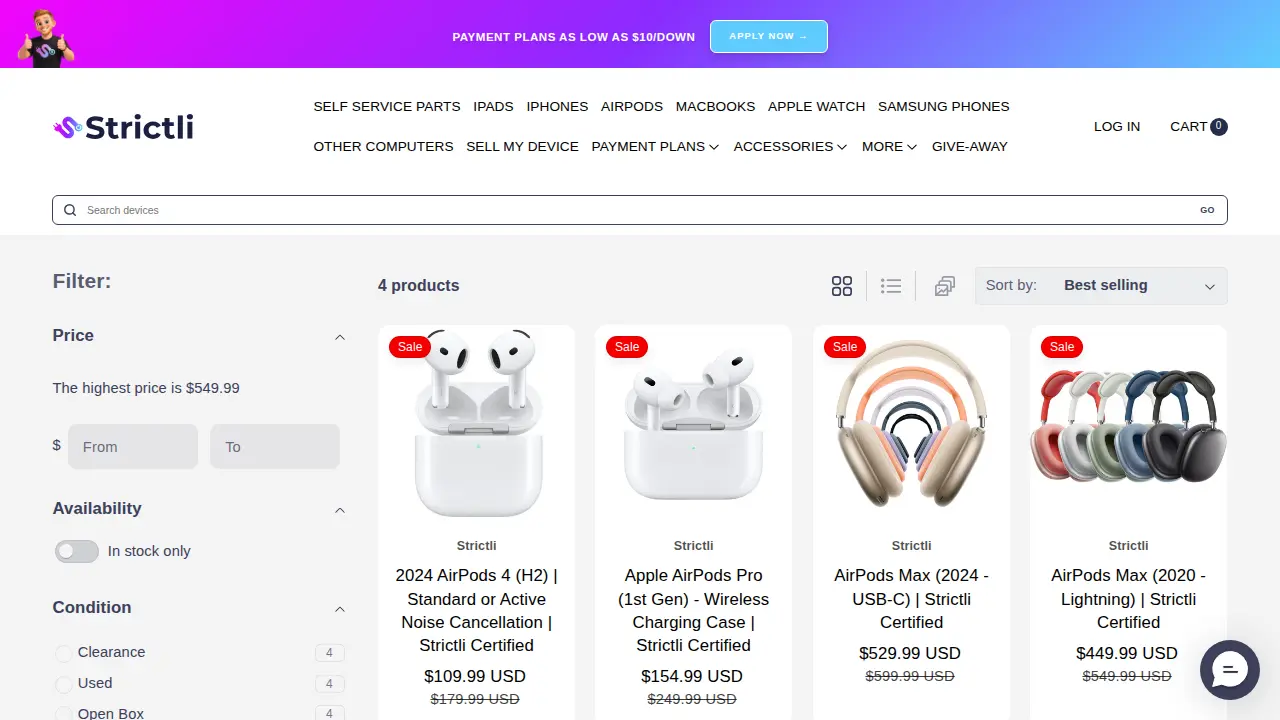 Strictli - Affordable Tech page