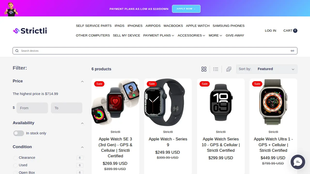 Strictli - Affordable Tech page