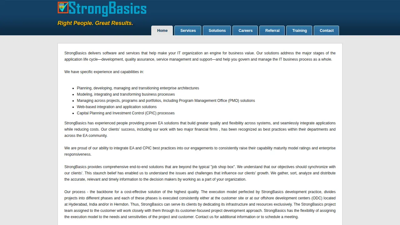 Strong Basics page