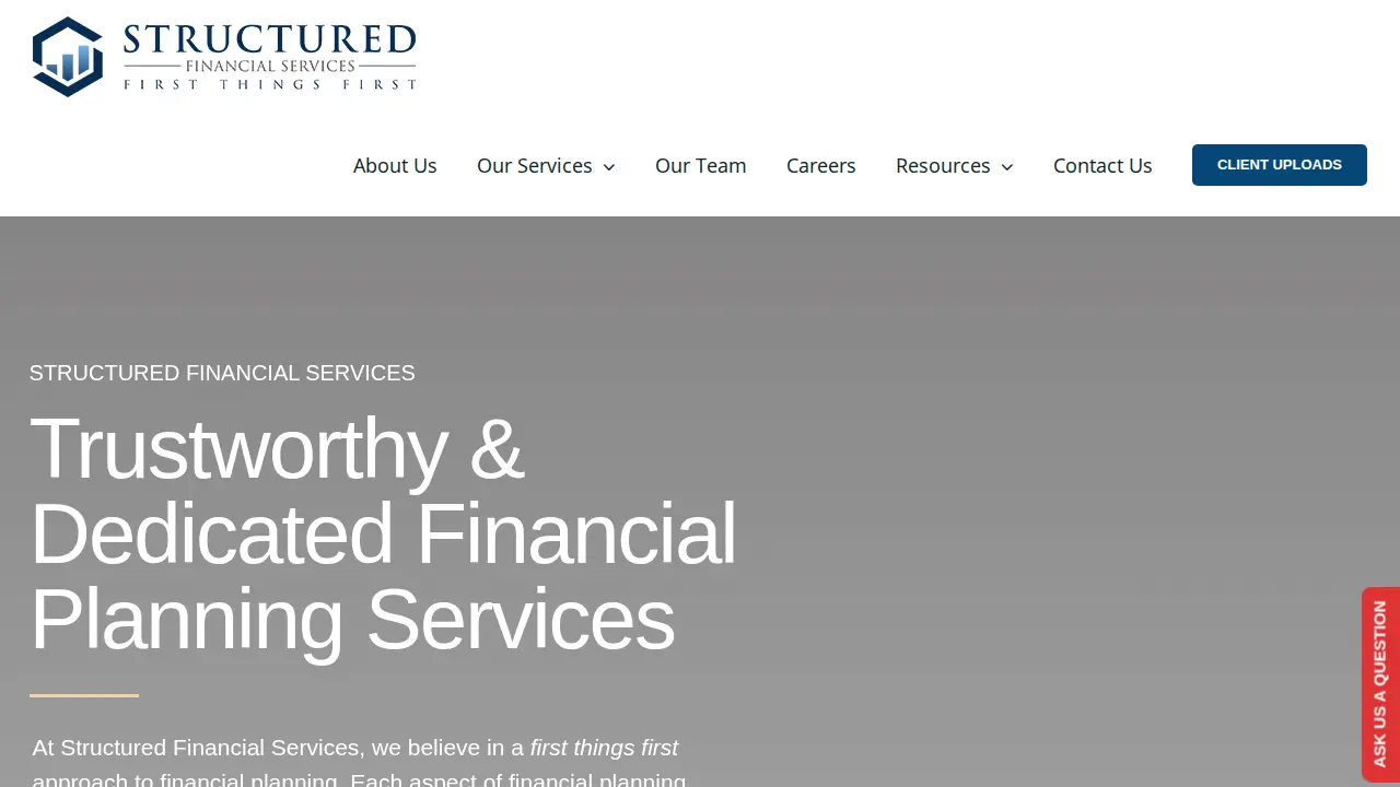 Structured Financial Tax Services page
