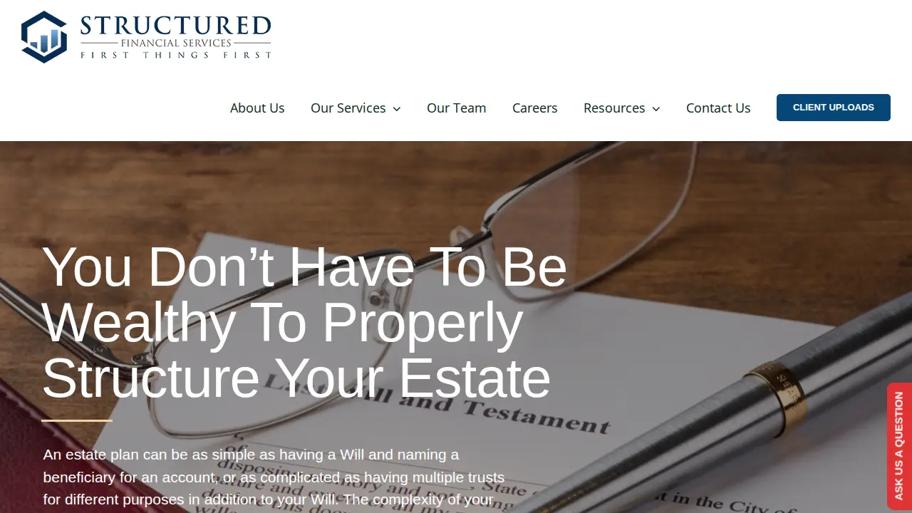 Structured Financial Tax Services page