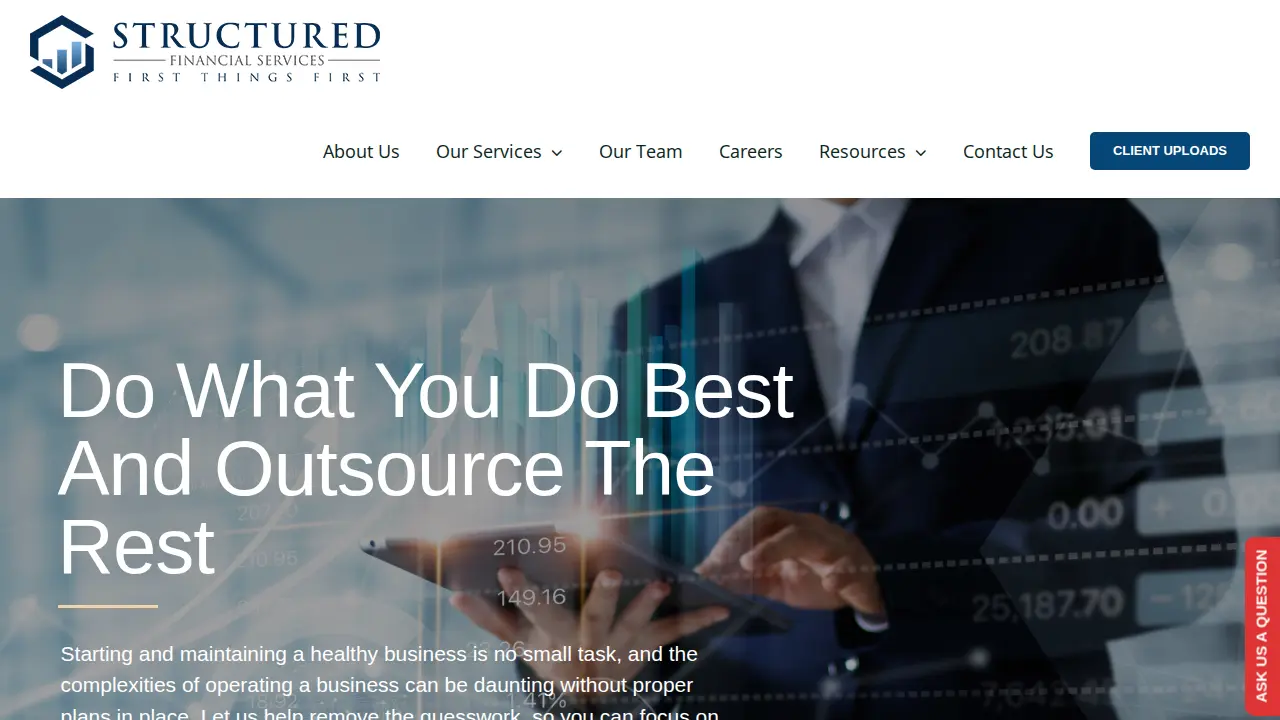 Structured Financial Tax Services page