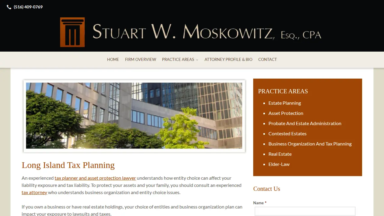 Stuart W. Moskowitz, Esq., CPA page