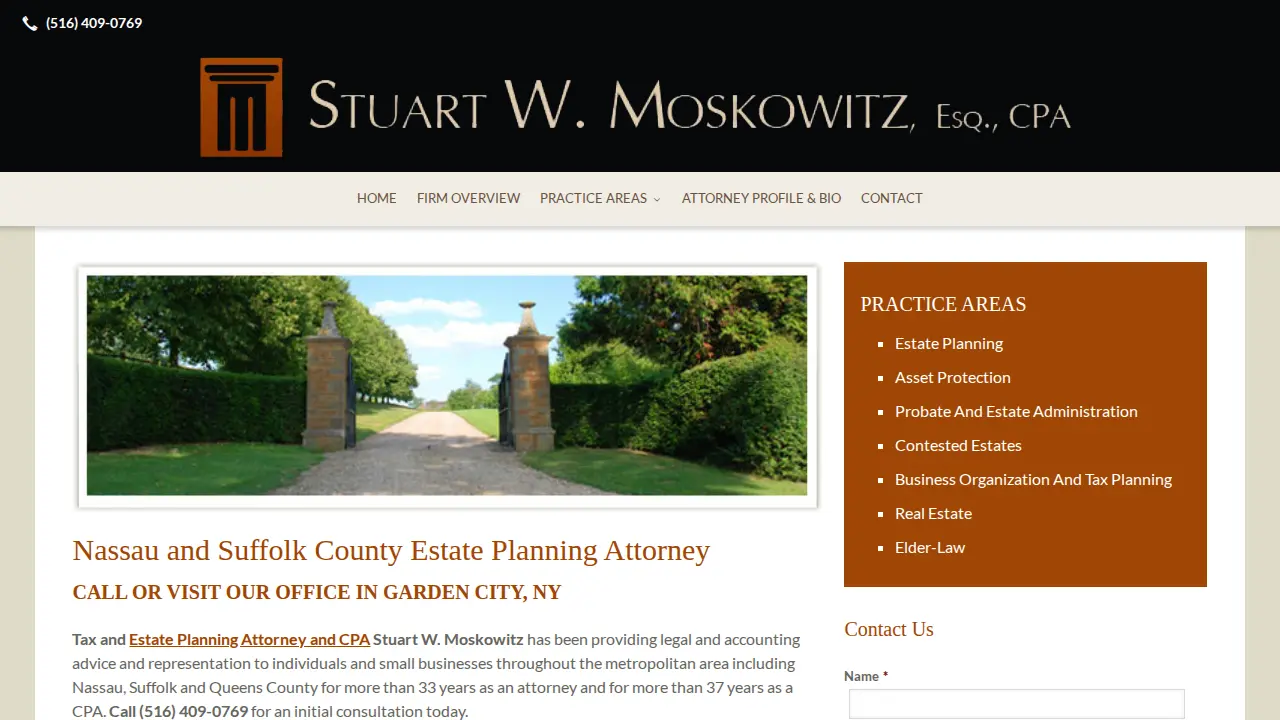 Stuart W. Moskowitz, Esq., CPA page
