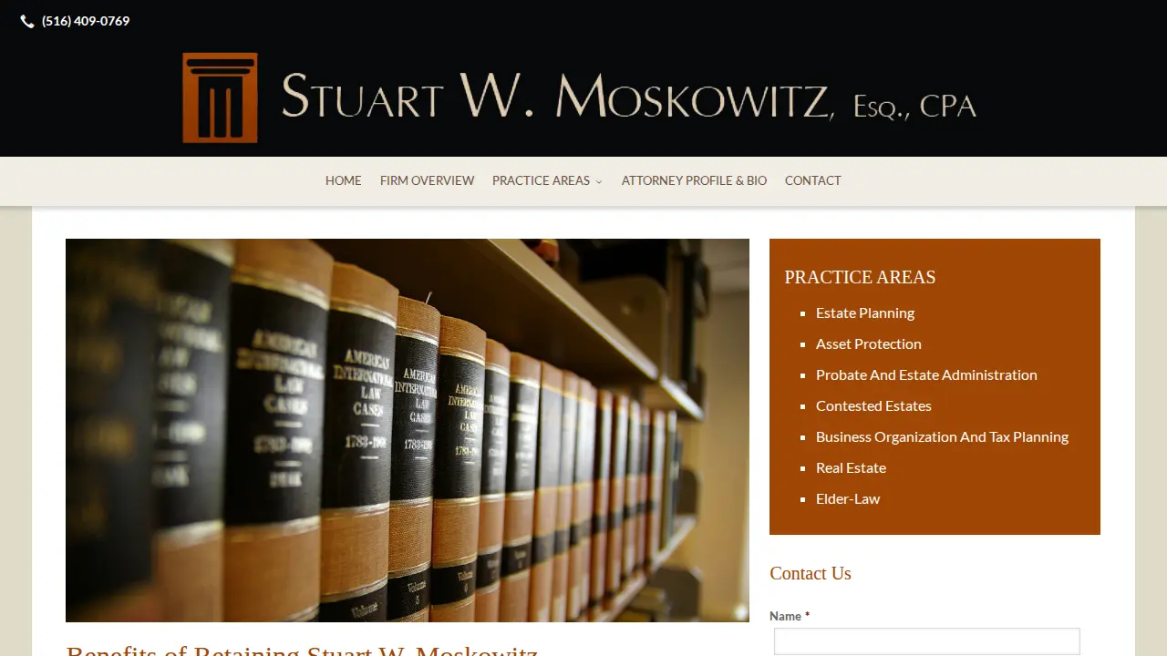 Stuart W. Moskowitz, Esq., CPA page