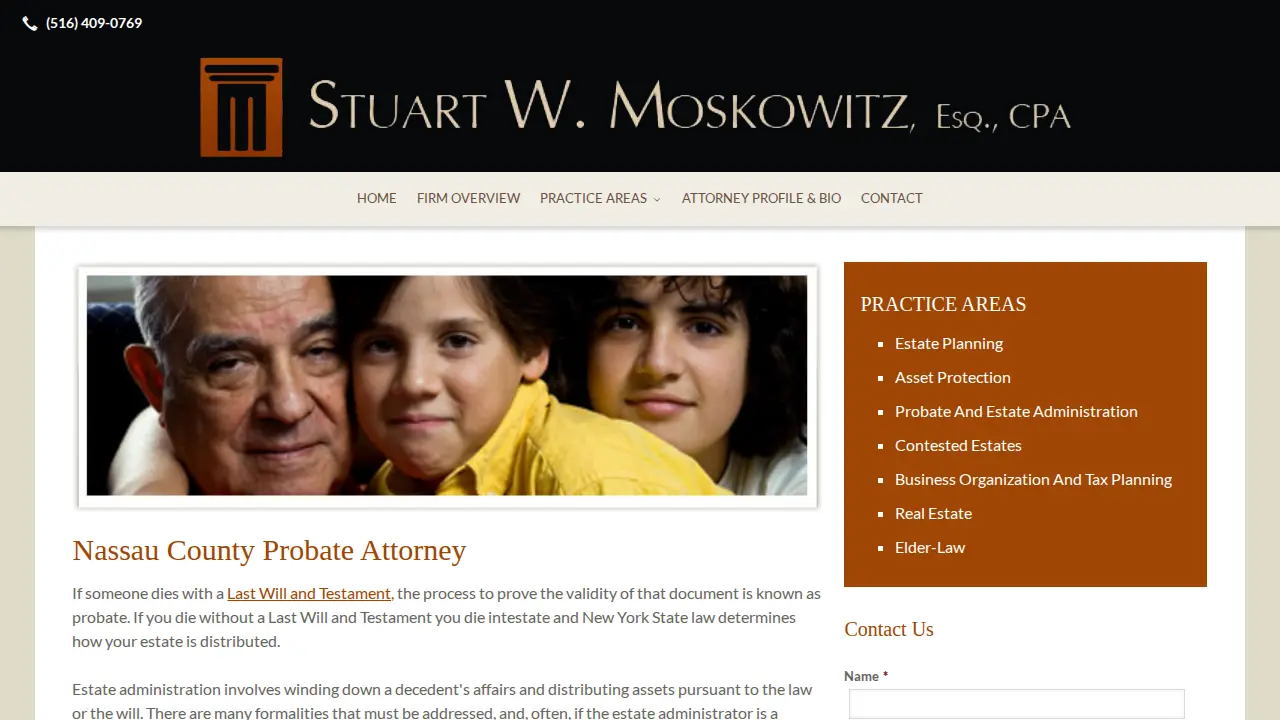 Stuart W. Moskowitz, Esq., CPA page