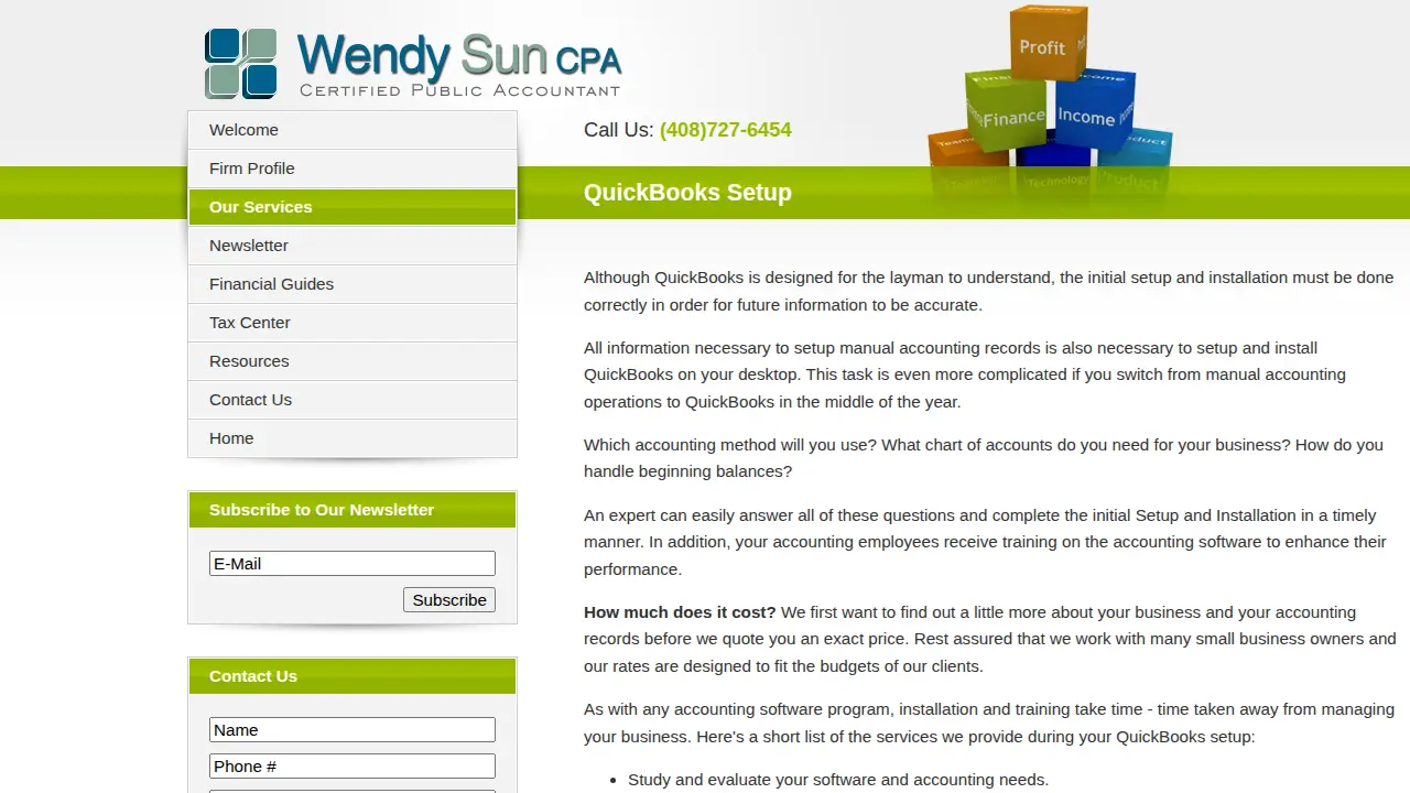 Wendy Sun CPA Accounting Office page