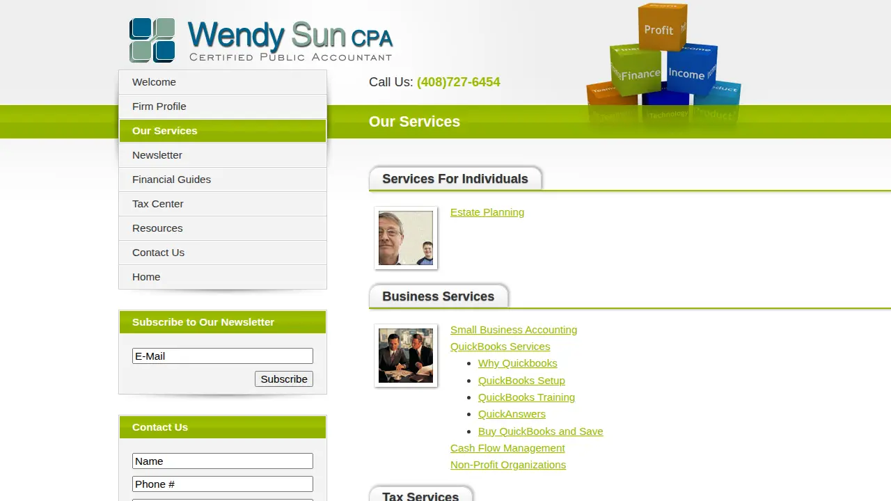 Wendy Sun CPA Accounting Office page