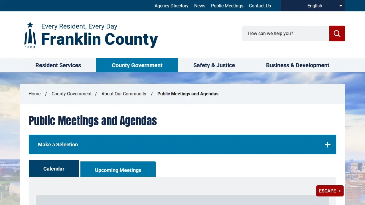 Franklin County Child Support page
