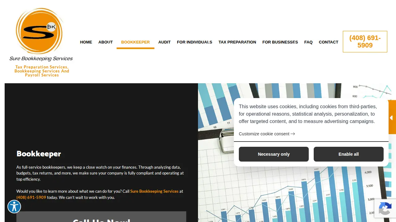 Sure Bookkeeping Services page