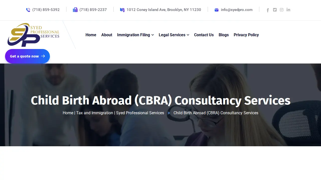 Syed Professional Services page