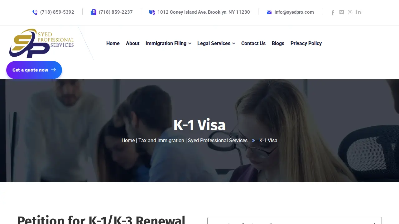Syed Professional Services page
