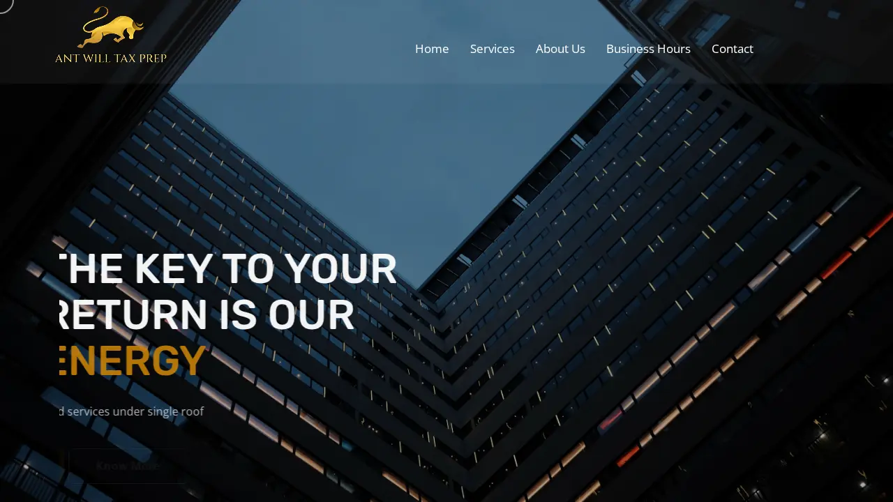 Ant Will Tax Prep website
