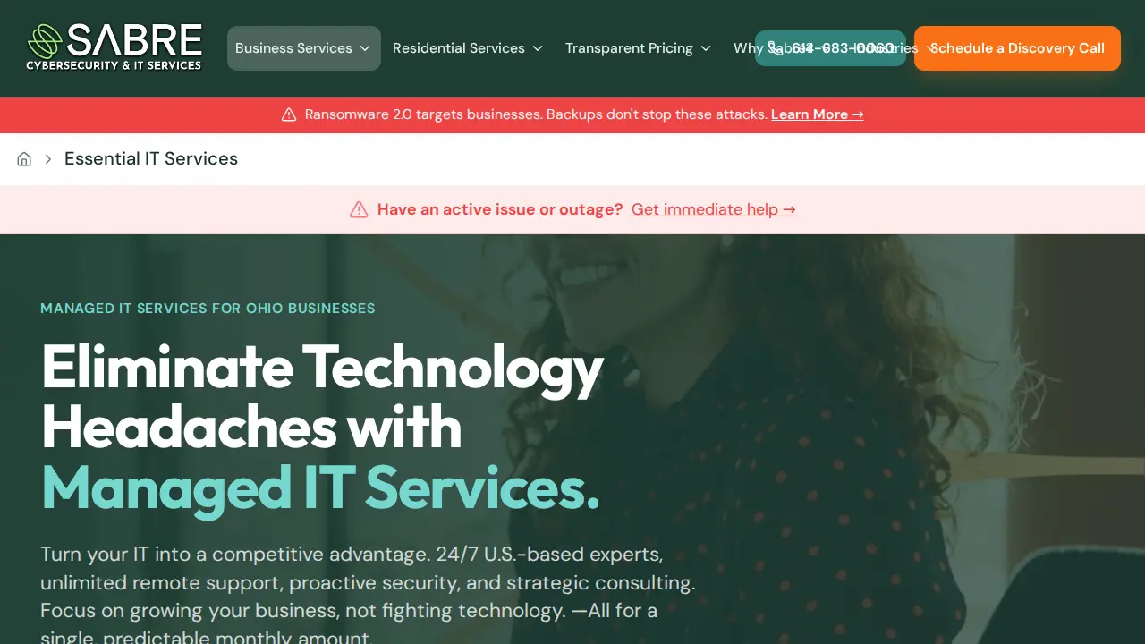 Sabre IT - Columbus IT Services Ohio page