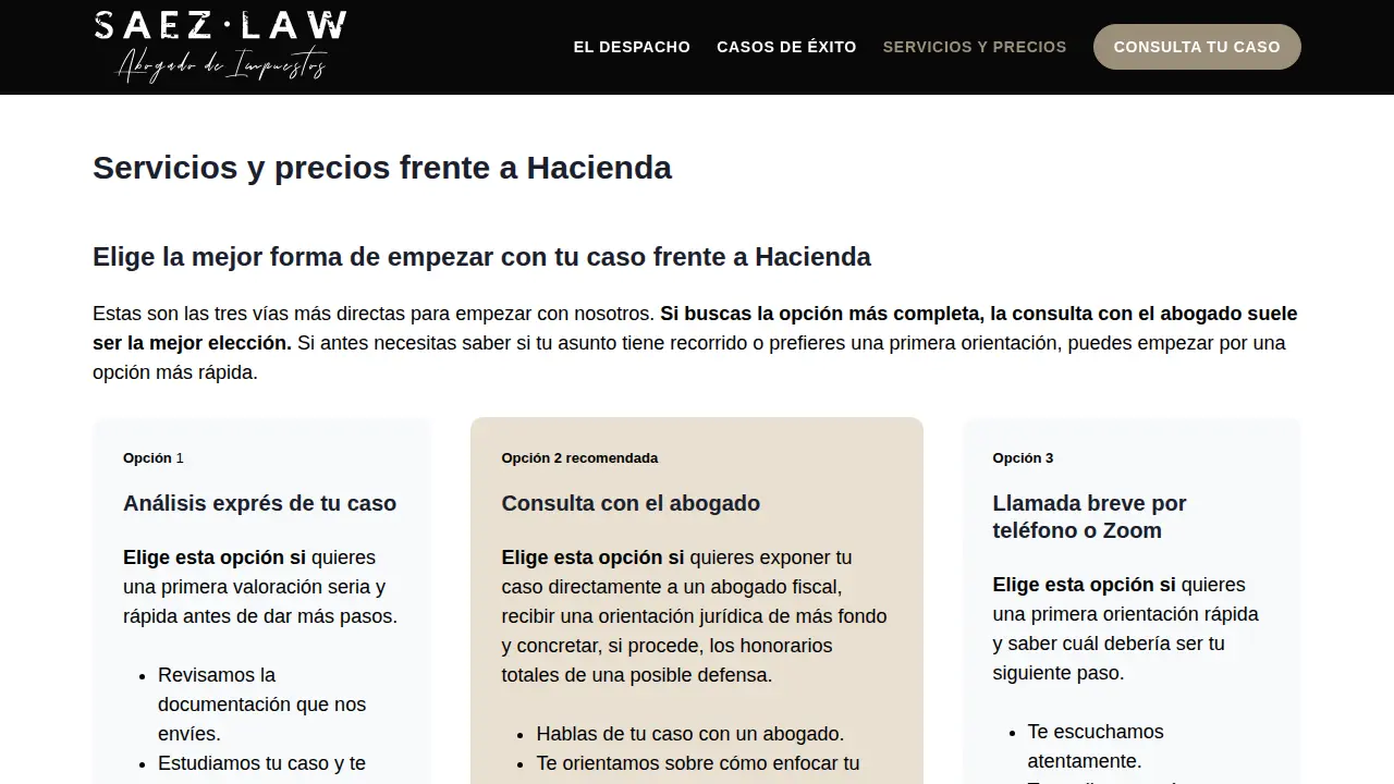 SAEZ.LAW Abogado Fiscalista Madrid page