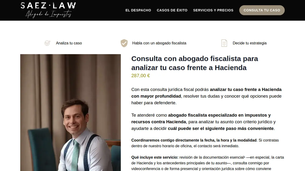 SAEZ.LAW Abogado Fiscalista Madrid page