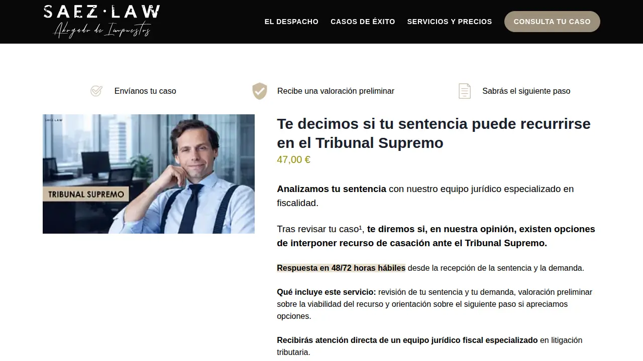 SAEZ.LAW Abogado Fiscalista Madrid page