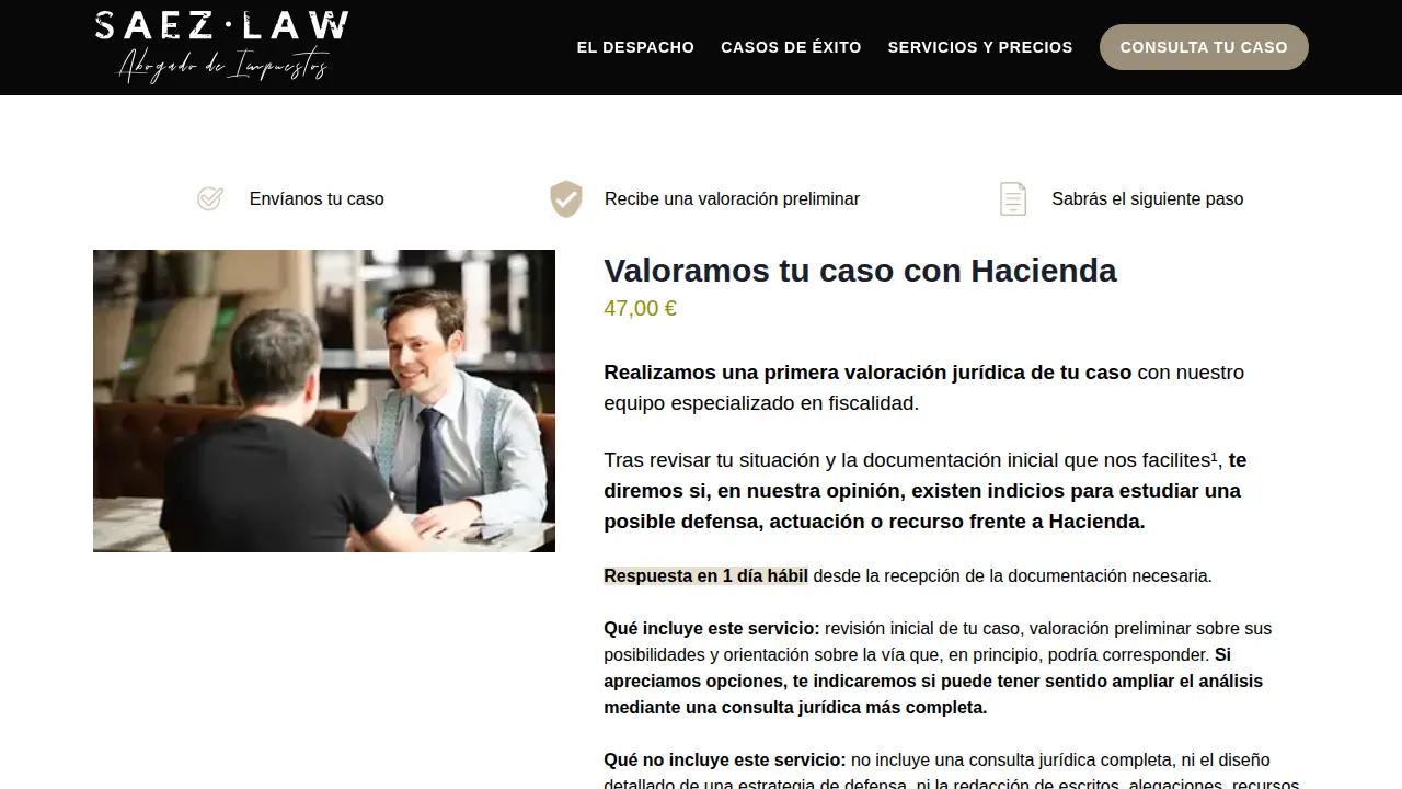 SAEZ.LAW Abogado Fiscalista Madrid page