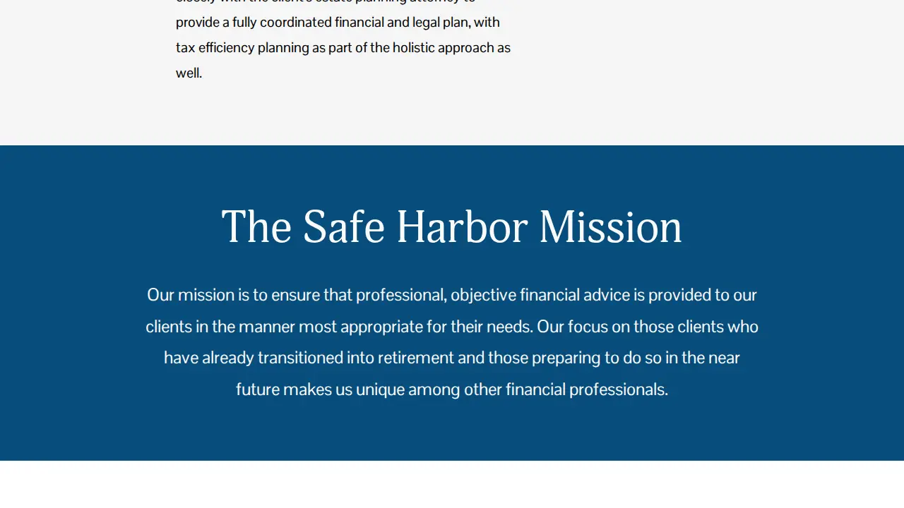 Safe Harbor Financial Advisors, Llc page