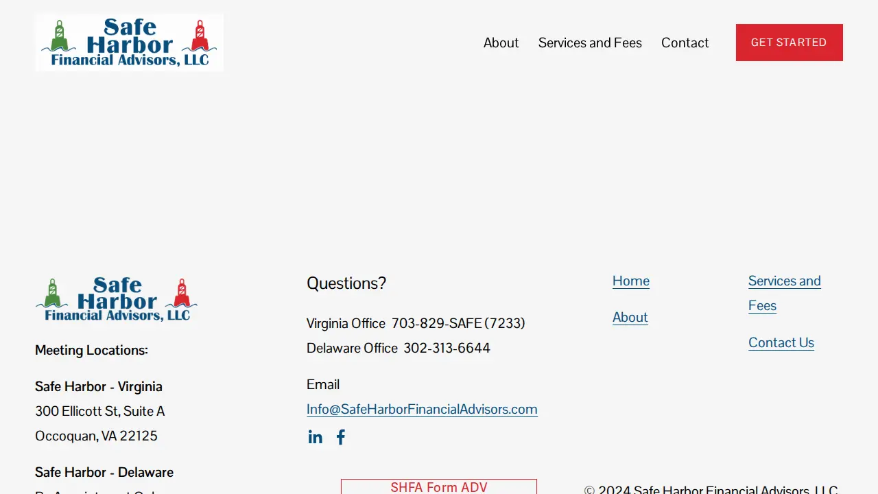 Safe Harbor Financial Advisors, Llc page