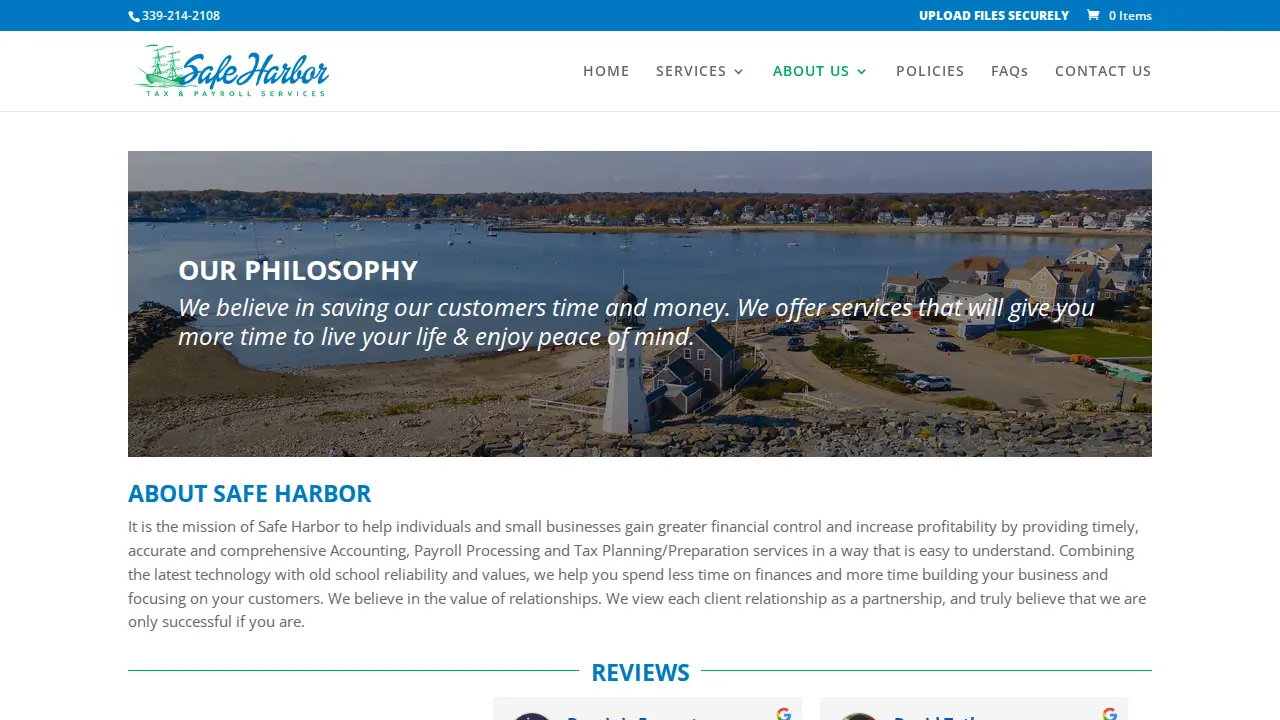Safe Harbor Tax & Payroll page