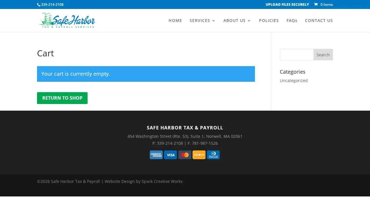 Safe Harbor Tax & Payroll page