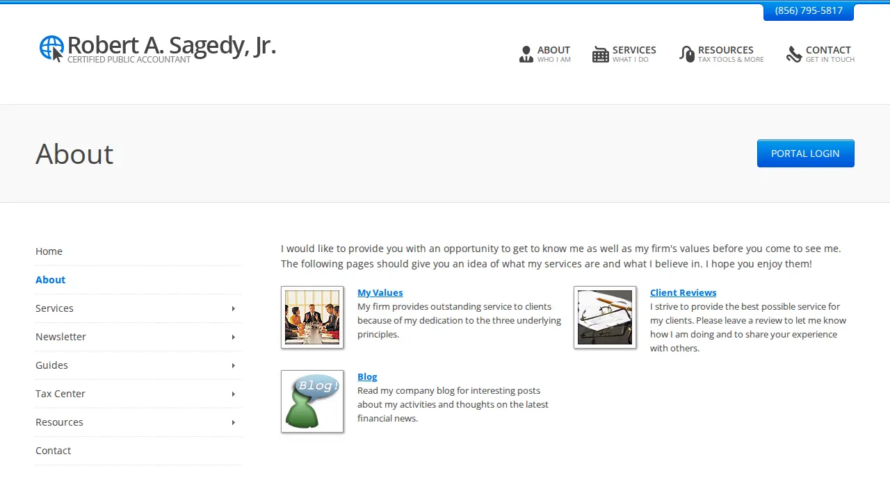 Robert A. Sagedy, Jr., CPA page