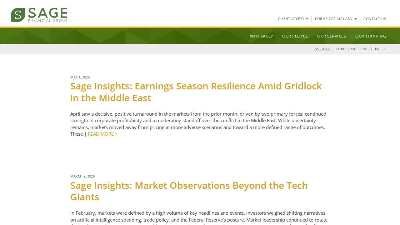 Sage Financial Group page