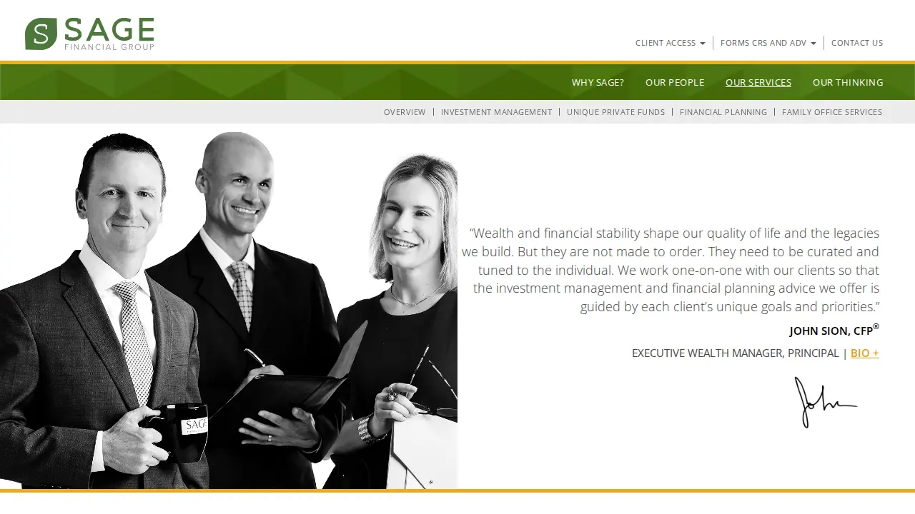 Sage Financial Group page