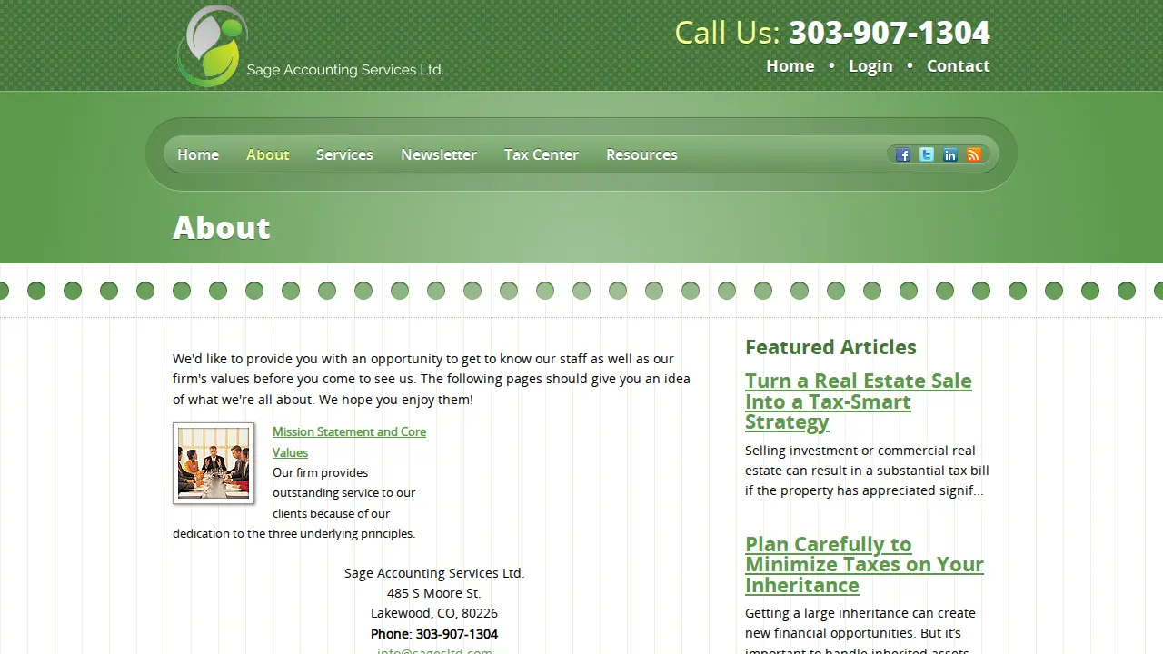 Sage Accounting Services Ltd. page